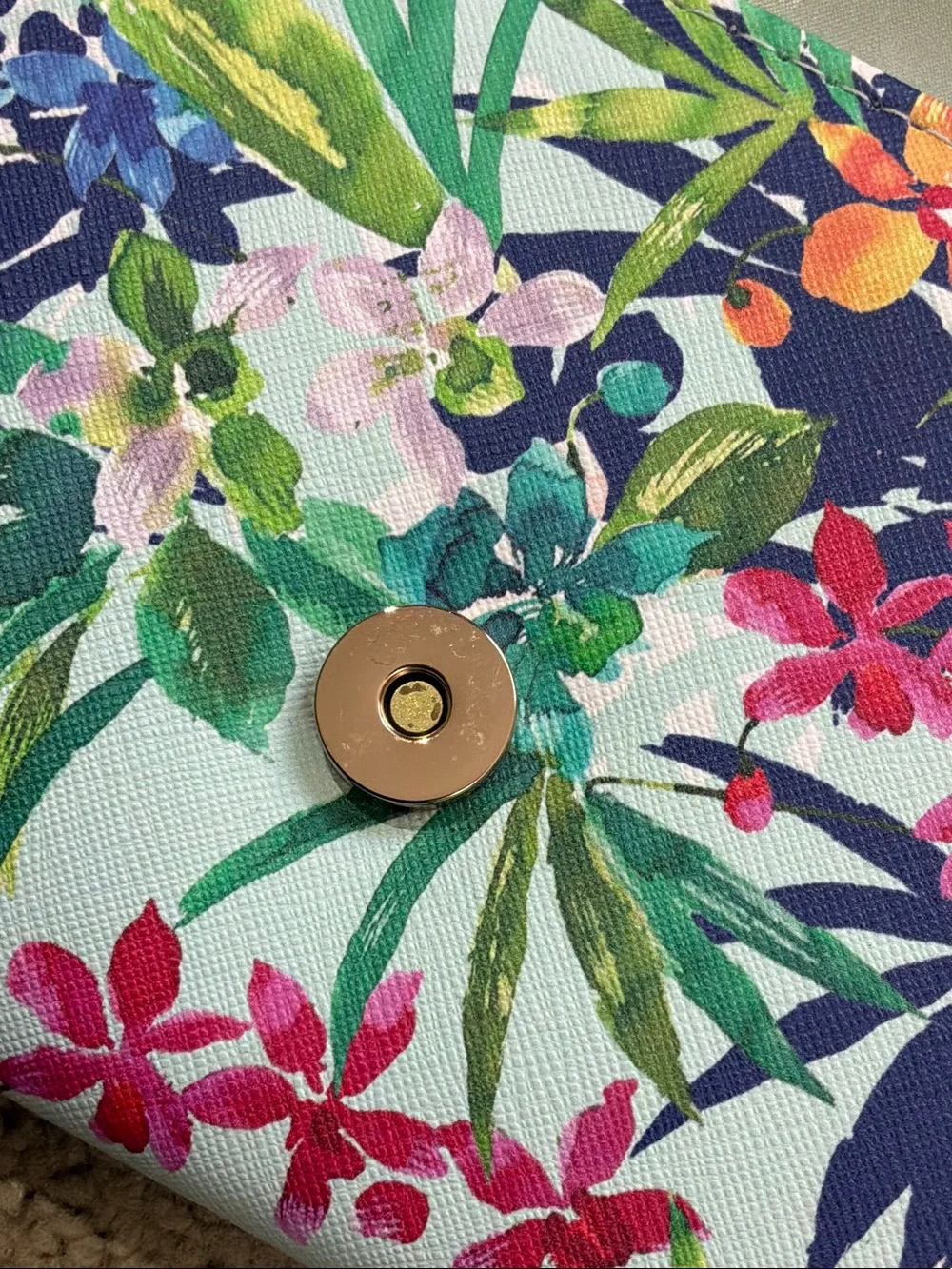 ALDO Mint Floral Convertible Clutch with Gold Chain